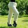 Sexy Cable Hand Knit Mohair Pants Off White Color Fuzzy Leggings
