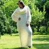 Super Sexy White Hand Knit Cowlneck Mohair Dress  Fetish by EXTRAVAGANTZA