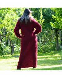 Super Sexy Red Color Hand Knit Cowlneck Mohair Dress  Fetish by EXTRAVAGANTZA