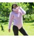Sexy Hand Knitted Mohair Sweater Bodysuit Pink Color Turtleneck