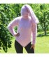 Sexy Hand Knitted Mohair Sweater Bodysuit Pink Color Turtleneck