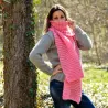 Hand Knitted Wool Cable Scarf Soft Pinc Color Shawl