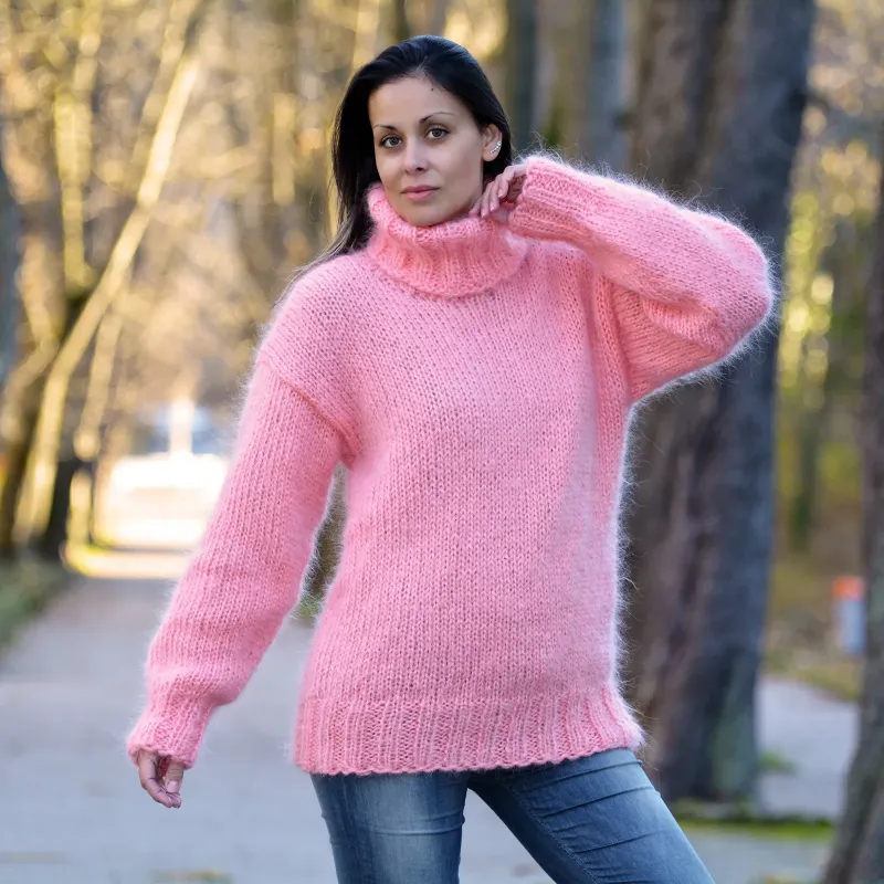 turtleneck sweater pink