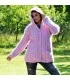 Light Pink Hooded Cable Hand Knit Mohair Cardigan Fuzzy