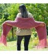 Ribbed Hand Knitted Wool Cable Scarf Soft Pink Color Shawl