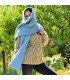 Hand Knitted Wool Cable Scarf Soft Light Blue Color Shawl
