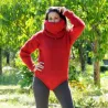 Sexy Hand Knitted Wool Sweater Bodysuit Red Color Turtleneck