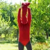 Sexy Hand Knitted Wool Sweater Bodysuit Red Color Turtleneck