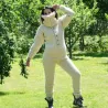 Sexy Hand Knitted Pure Wool Catsuite Sweater Bodysuit White Color Turtleneck