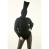 Sexy Hand Knitted Wool Sweater Bodysuit Black Color Turtleneck