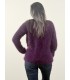 Super Sexy Hand Knitted Mohair Sweater Dark Lilac Fuzzy Boat Neck pullover