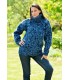 Blue Black mix Hand Knitted 100 %  Wool Turtleneck Sweater Pullover Jumper