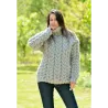 Cable Hand Knitted Chunky 100 % Pure Wool Turtleneck Sweater Light Gray Jumper