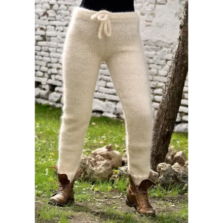 Super sexy Off White Hand Knit Mohair Pants Fuzzy Leggings