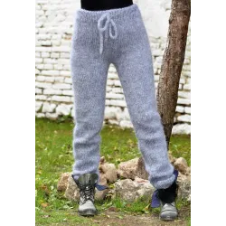 Super sexy Gray Hand Knit Mohair Pants Fuzzy Leggings