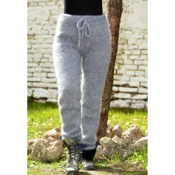 Super sexy Gray Hand Knit Mohair Pants Fuzzy Leggings
