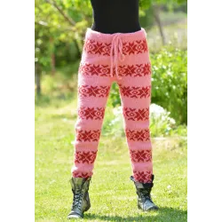 Pink Hand Knit 100% Wool  Icelandic Nordic Pants