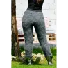 Super sexy Dark gray mix Hand Knitted Mohair Wool Pants Fuzzy Leggings