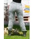 Super sexy Light gray mix Hand Knitted Mohair Wool Pants Fuzzy Leggings