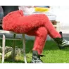Super sexy Red mix Hand Knitted Mohair Wool Pants Fuzzy Leggings