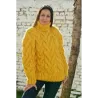 Yellow color Cable Hand Knitted Chunky 100 % Pure Wool Turtleneck Sweater Yellow