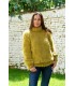 Super Sexy Hand Knitted Mohair Sweater Gold Yellow color Fuzzy Turtleneck pullover