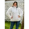 Cable Hand Knitted Mohair Sweater White Color Fuzzy Turtleneck Pullover