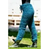 Blue Black mix Hand Knitted Mohair Wool Pants Fuzzy Leggings