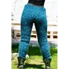 Blue Black mix Hand Knitted Mohair Wool Pants Fuzzy Leggings