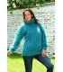 Super Sexy Hand Knitted Mohair Sweater Turquoise Blue color Fuzzy Turtleneck pullover