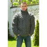 Dark Gray Cable Hand Knitted Chunky 100 % Pure Wool Turtleneck Sweater