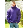 Lilac Hand Knitted 100 %  Wool Turtleneck Sweater Pullover Jumper