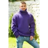 Lilac Hand Knitted 100 %  Wool Turtleneck Sweater Pullover Jumper
