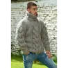 Light Gray Cable Hand Knitted Chunky 100 % Pure Wool Turtleneck Sweater